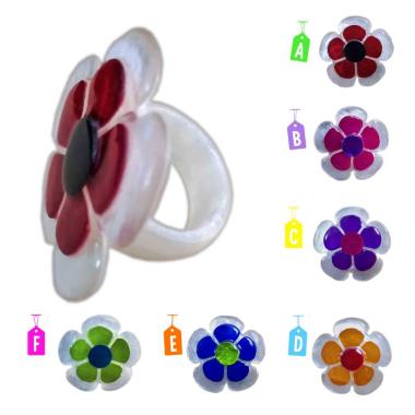 Anello madreperla fiore 5 6 colori