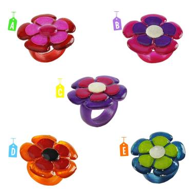 Anello madreperla fiore 5 colori