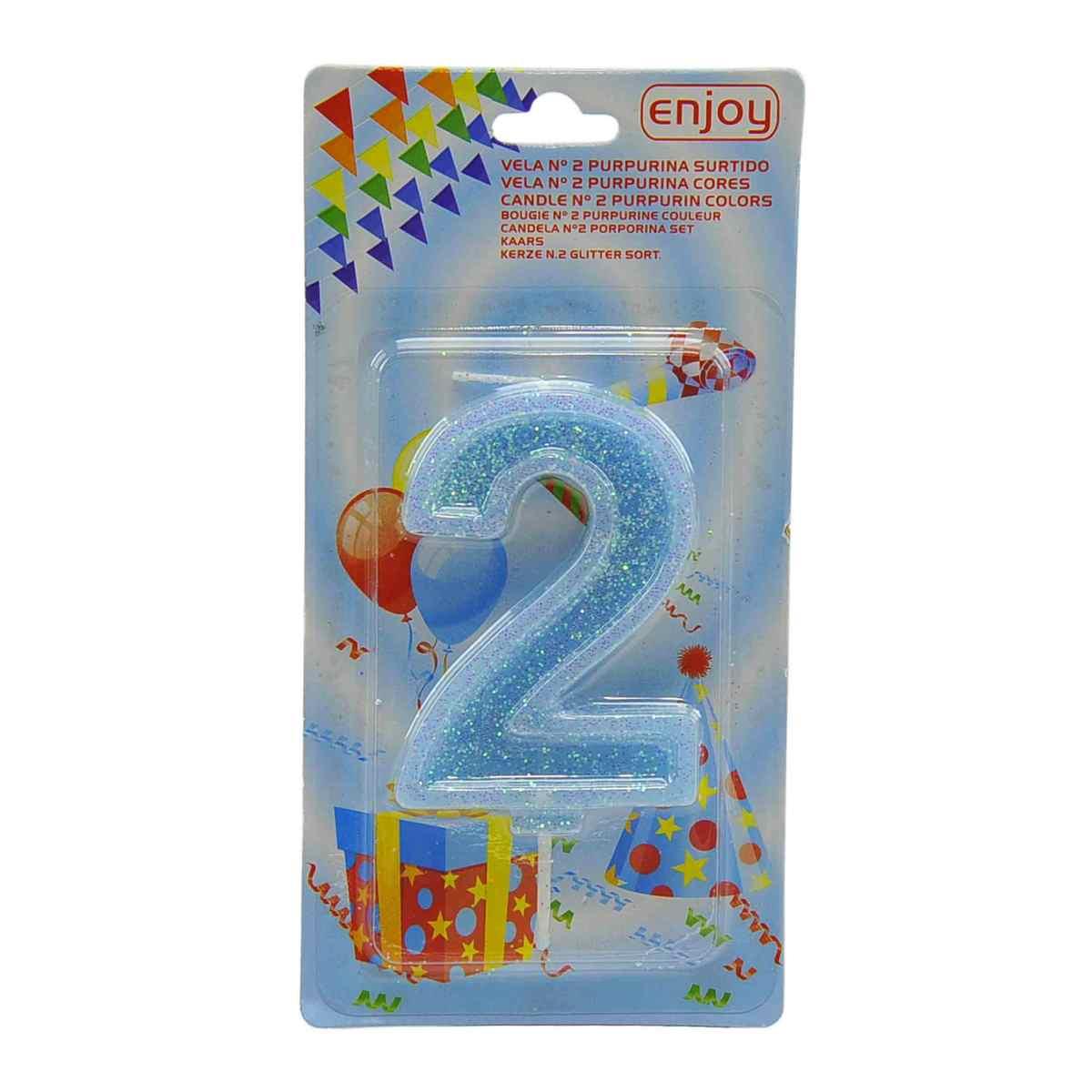 Candelina compleanno n 2 porporina 4 colori
