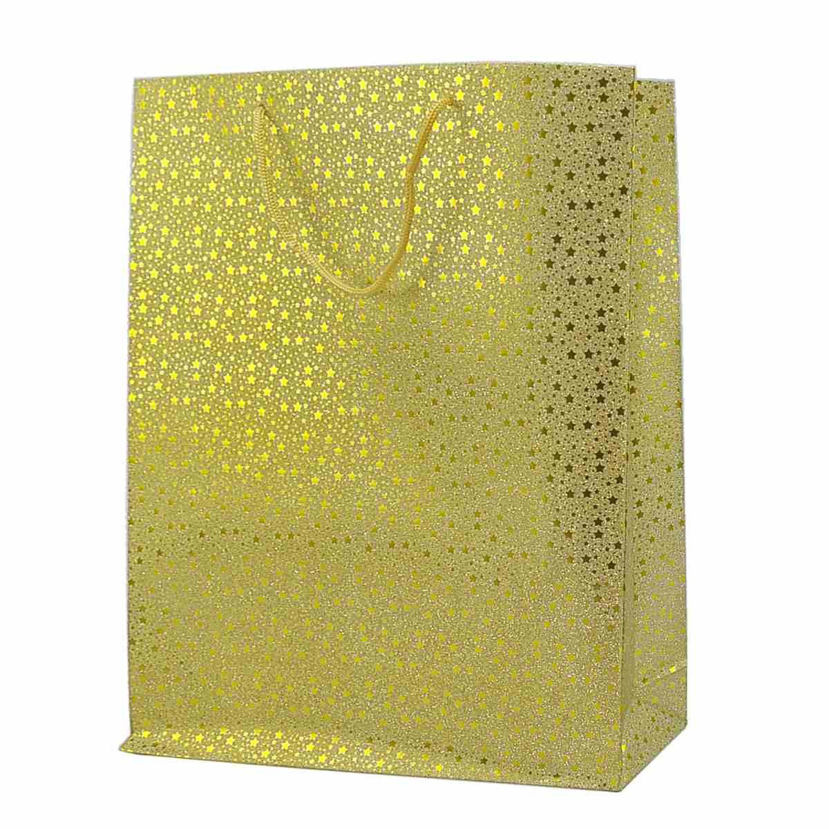 Busta regalo natale glitter stelline 2 colori 41 x 33 cm