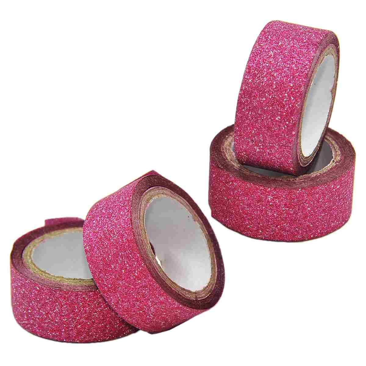 Nastro natalizio adesivo glitter 3 colori Set 4 pz
