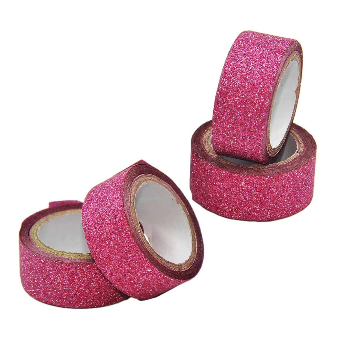 Nastro natalizio adesivo glitter 3 colori Set 4 pz