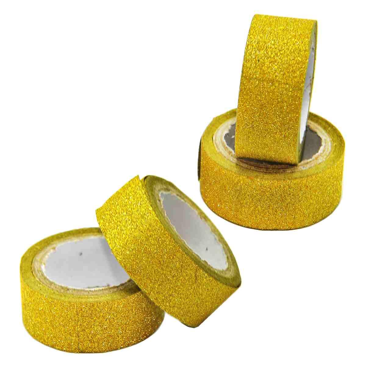 Nastro natalizio adesivo glitter 3 colori Set 4 pz