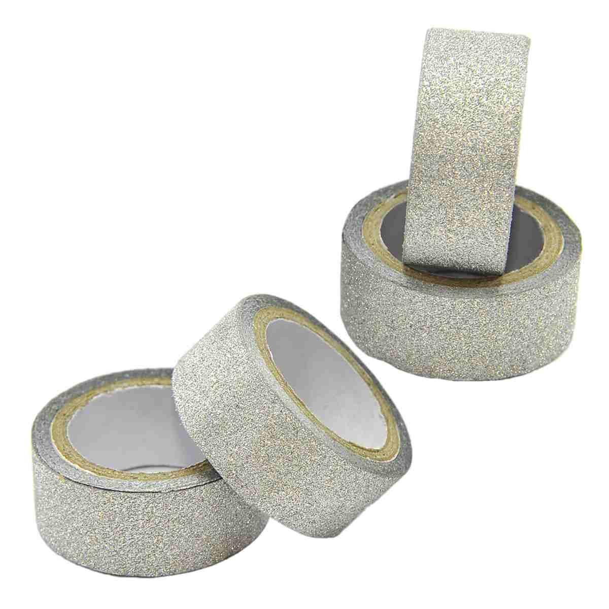 Nastro natalizio adesivo glitter 3 colori Set 4 pz