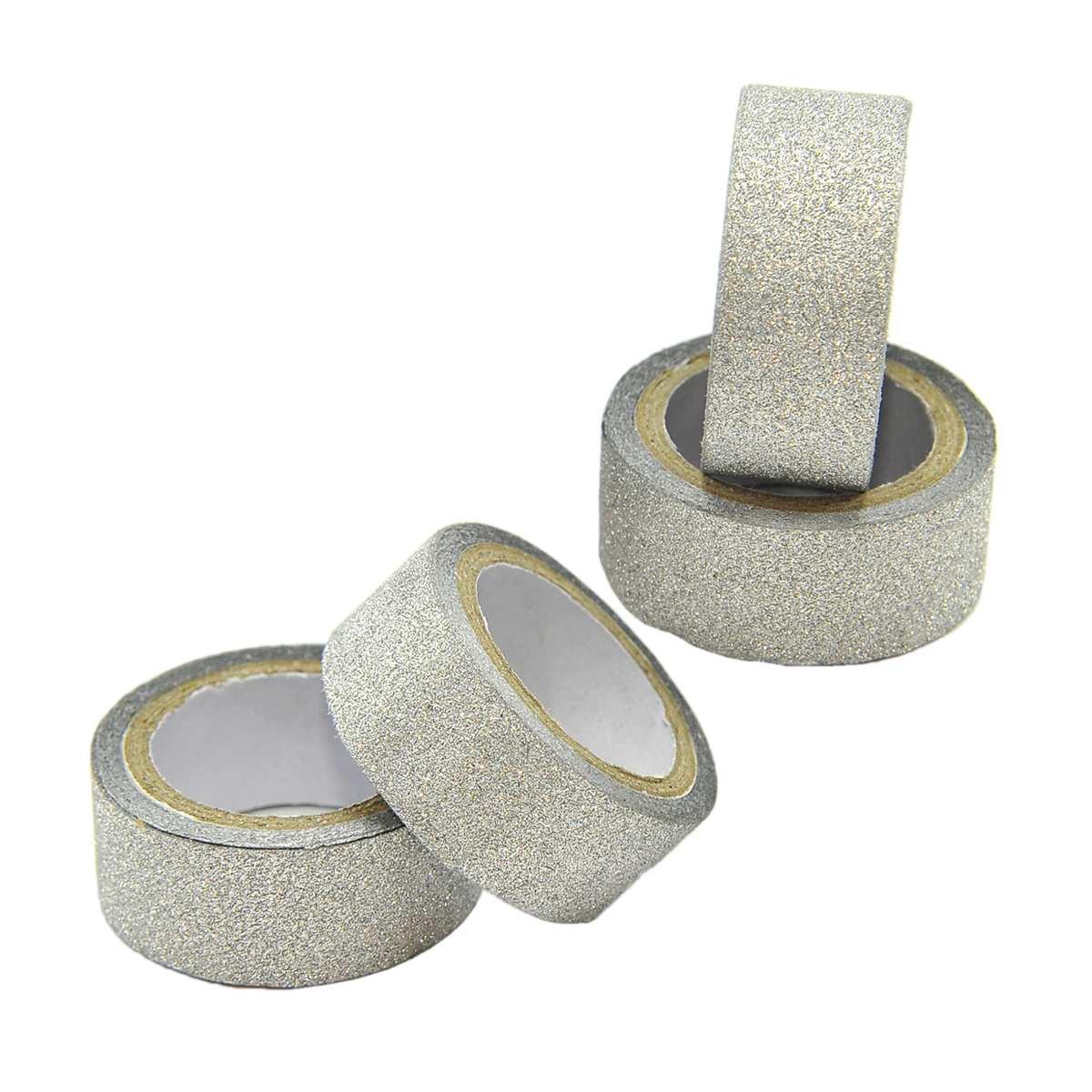 Nastro natalizio adesivo glitter 3 colori Set 4 pz