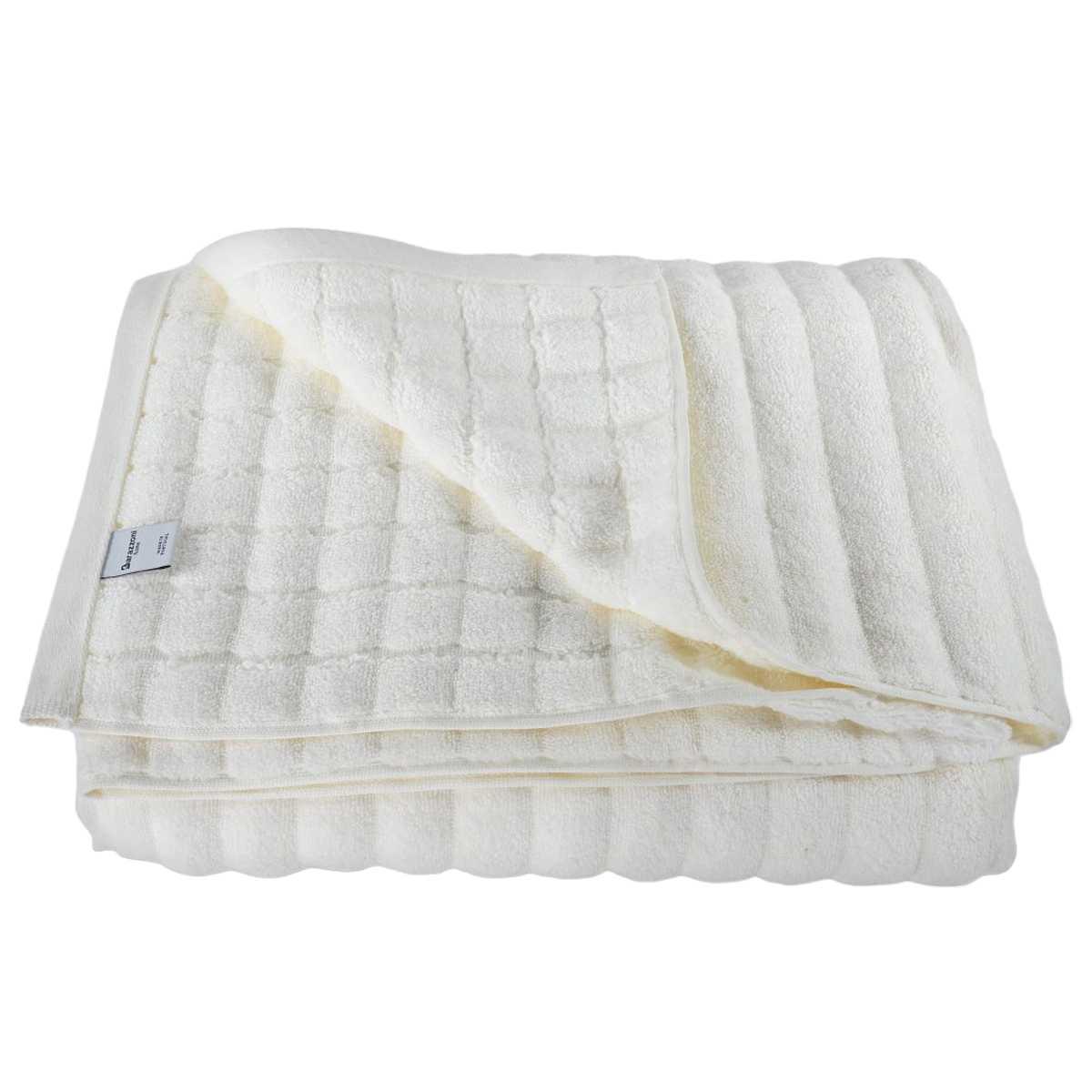 Asciugamano barazzoni telo doccia bianco onde cotone 90 x 150 cm