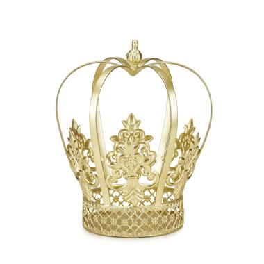 Portacandela metallo corona oro mr crown 30 cm
