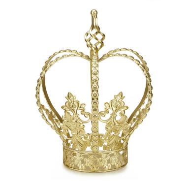 Portacandela metallo corona oro mrs crown 35 cm
