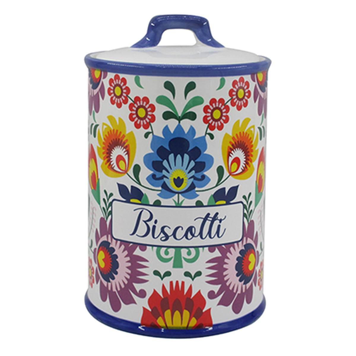 Biscottiera Ceramica Flora cm.Ø13xh21 | Montemaggi