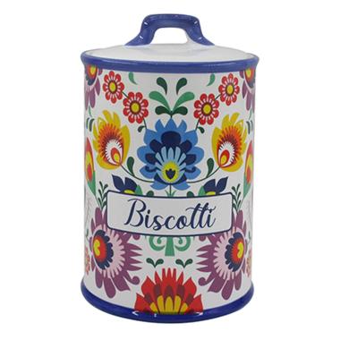 Biscottiera Ceramica Flora cm.Ø13xh21 | Montemaggi