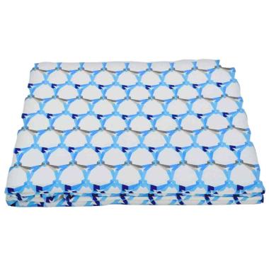 Tovaglia cotone fantasia rete azzurra 140 x 180 cm