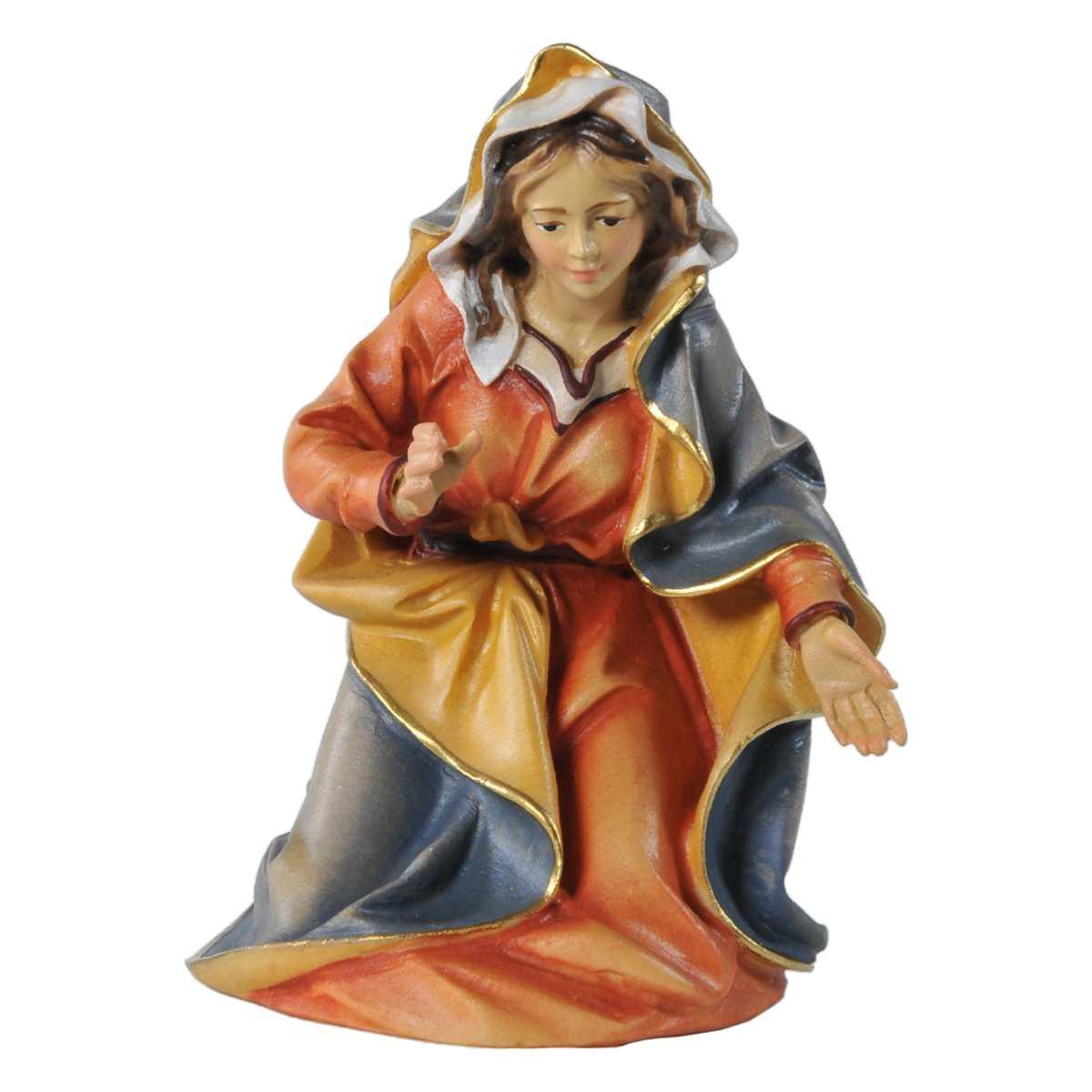 Statua presepe 15 cm scultura in legno statue madonna inginocchiata