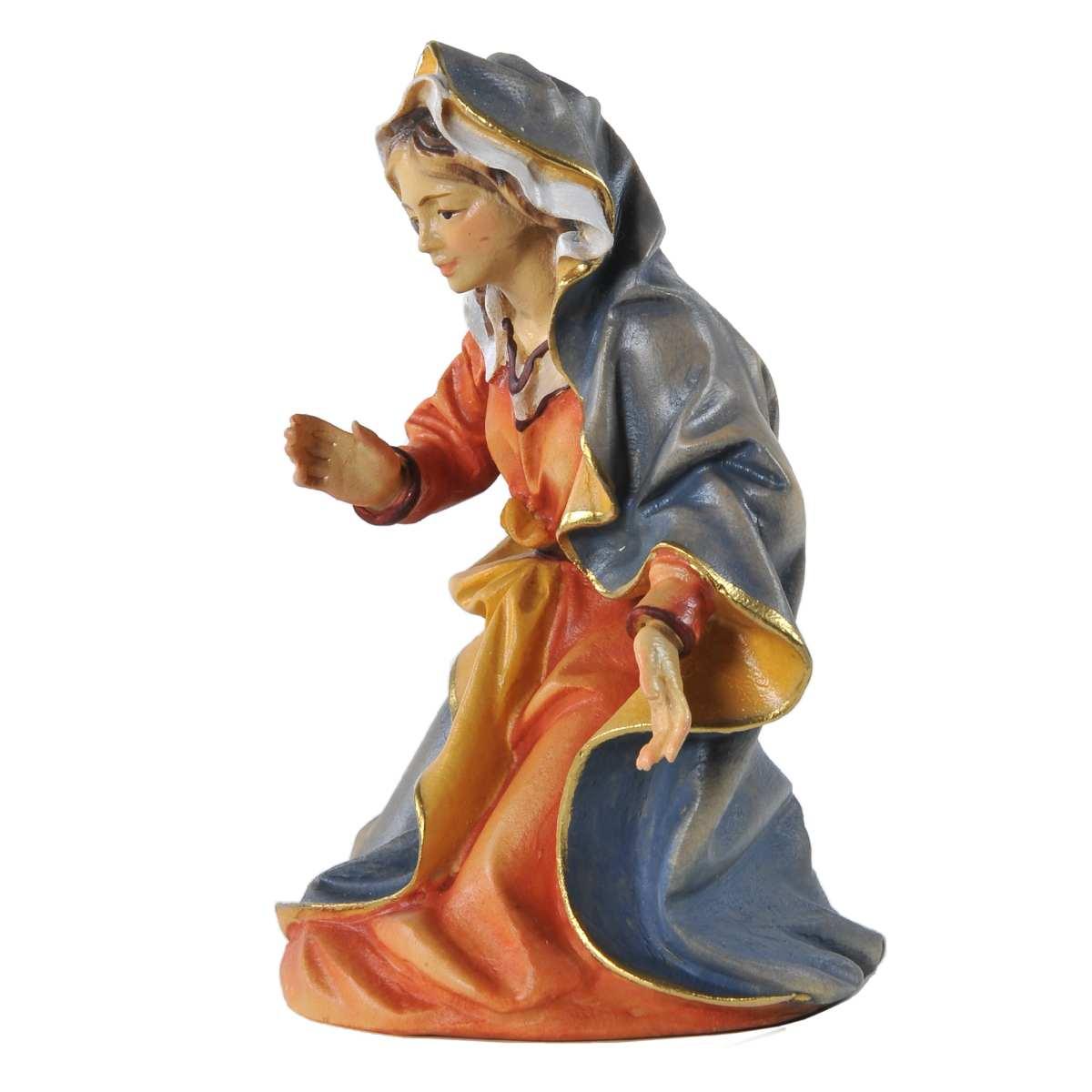 Statua presepe 15 cm scultura in legno statue madonna inginocchiata