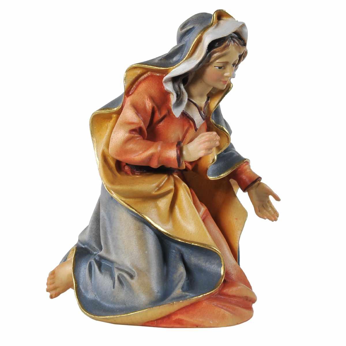 Statua presepe 15 cm scultura in legno statue madonna inginocchiata