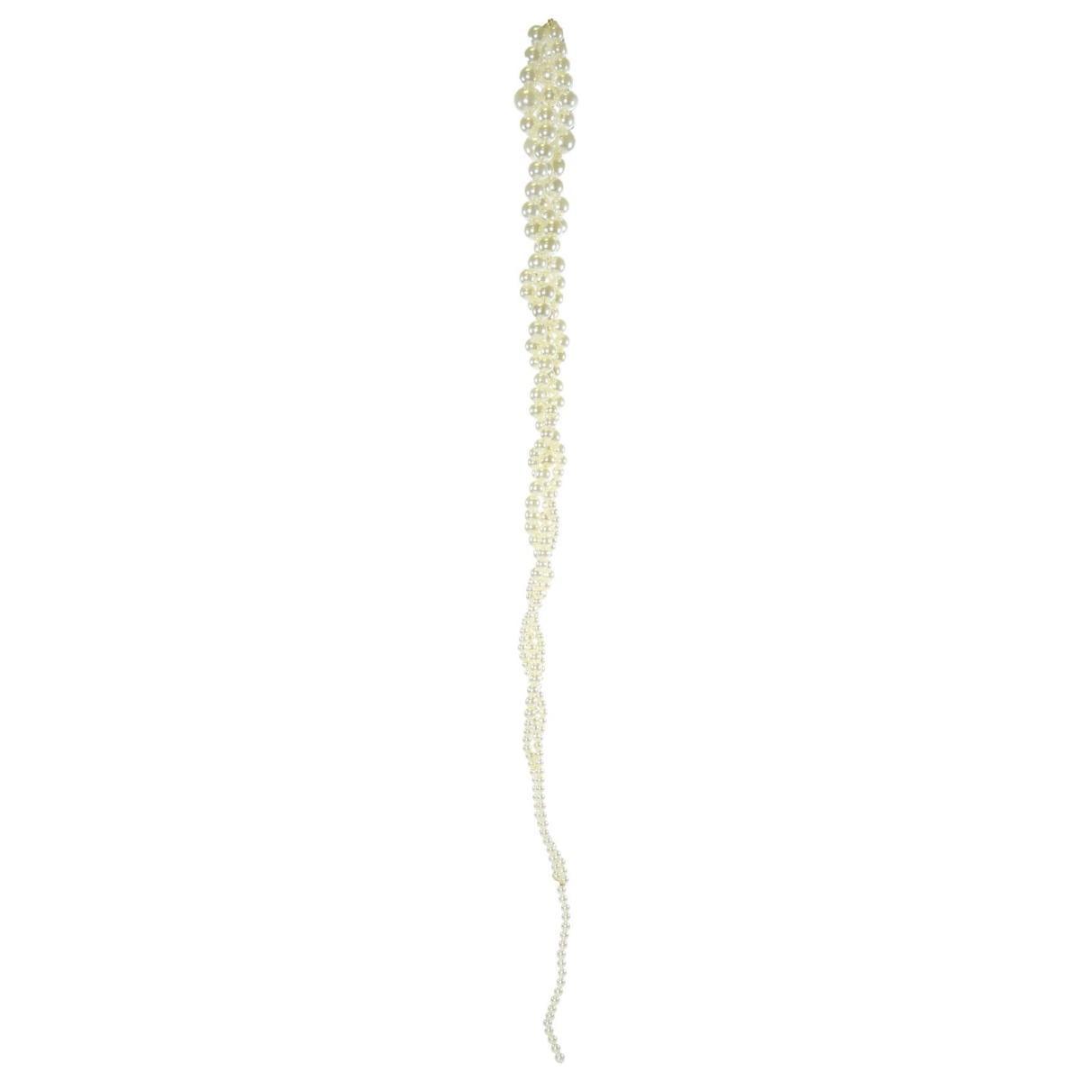 Decorazione natalizia grappolo perle avorio 65 cm
