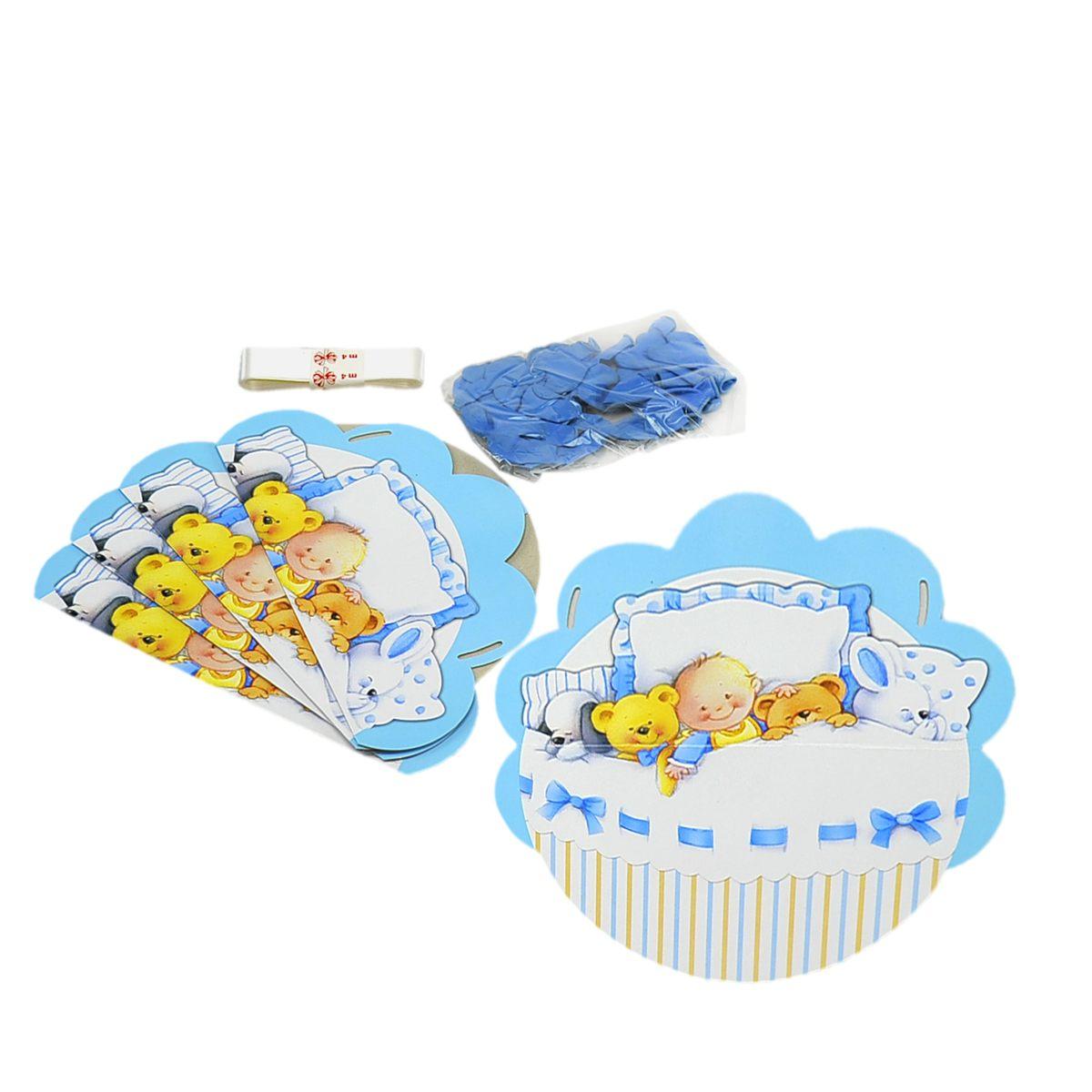 Festone party nascita azzurro palloncini mt