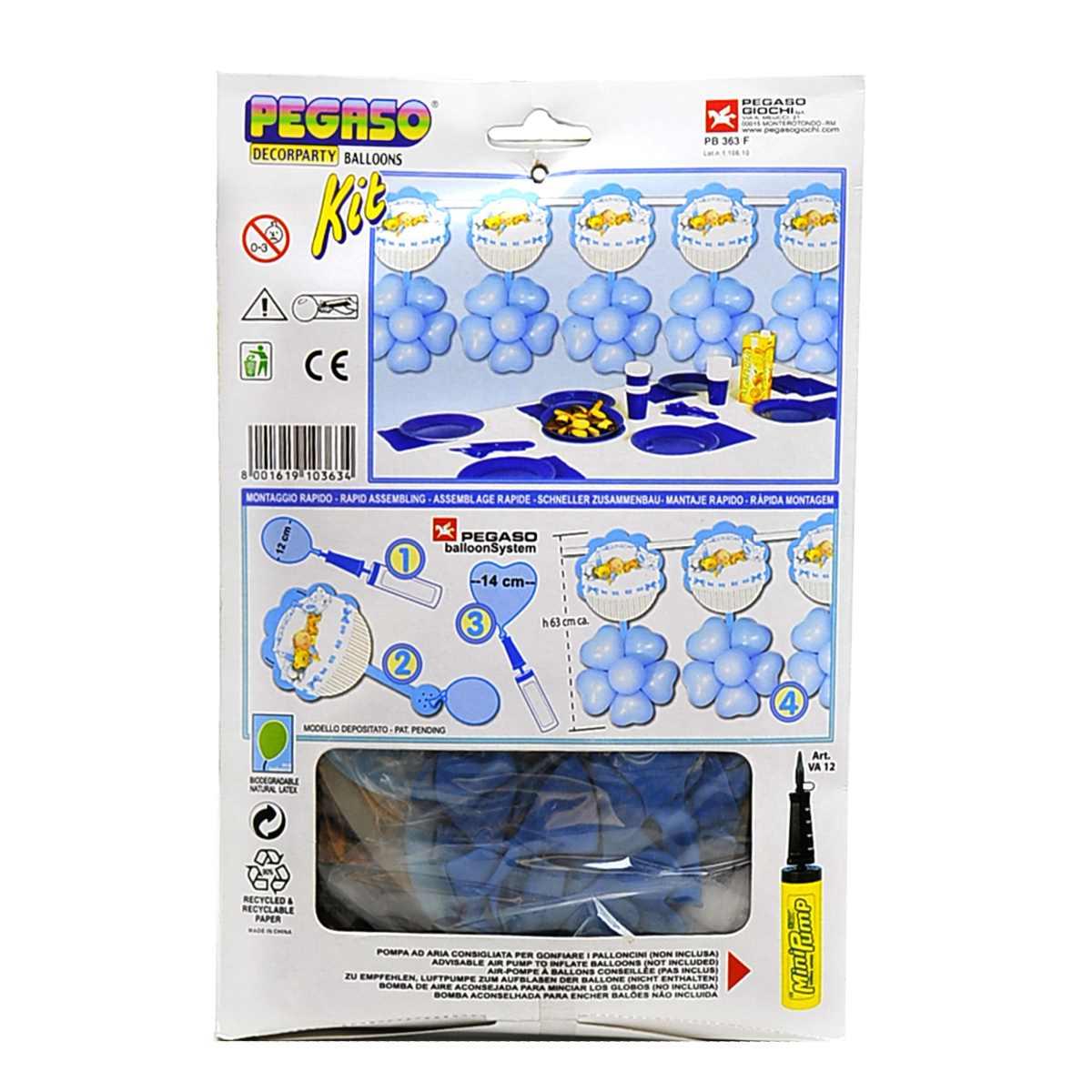 Festone party nascita azzurro palloncini mt