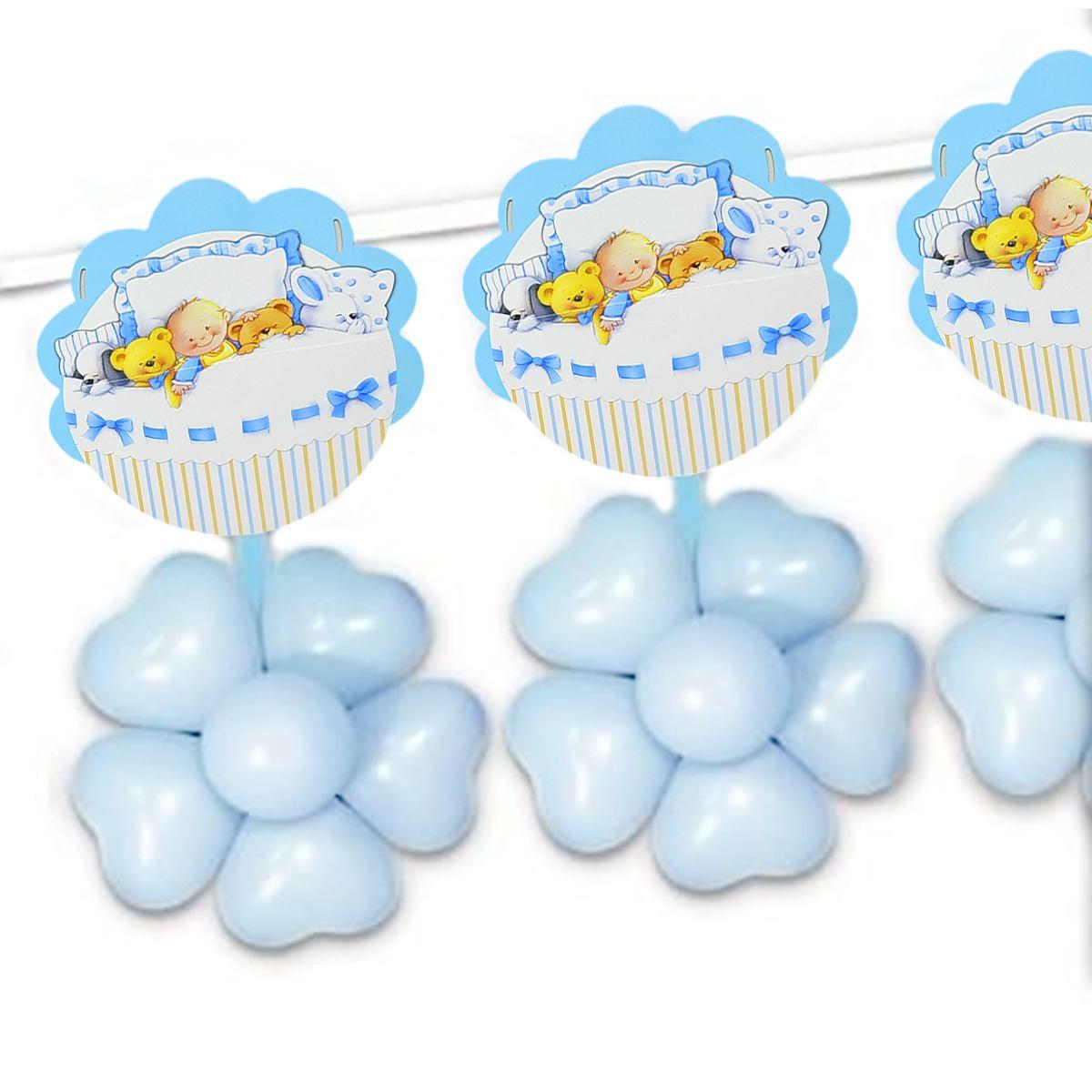 Festone party nascita azzurro palloncini mt