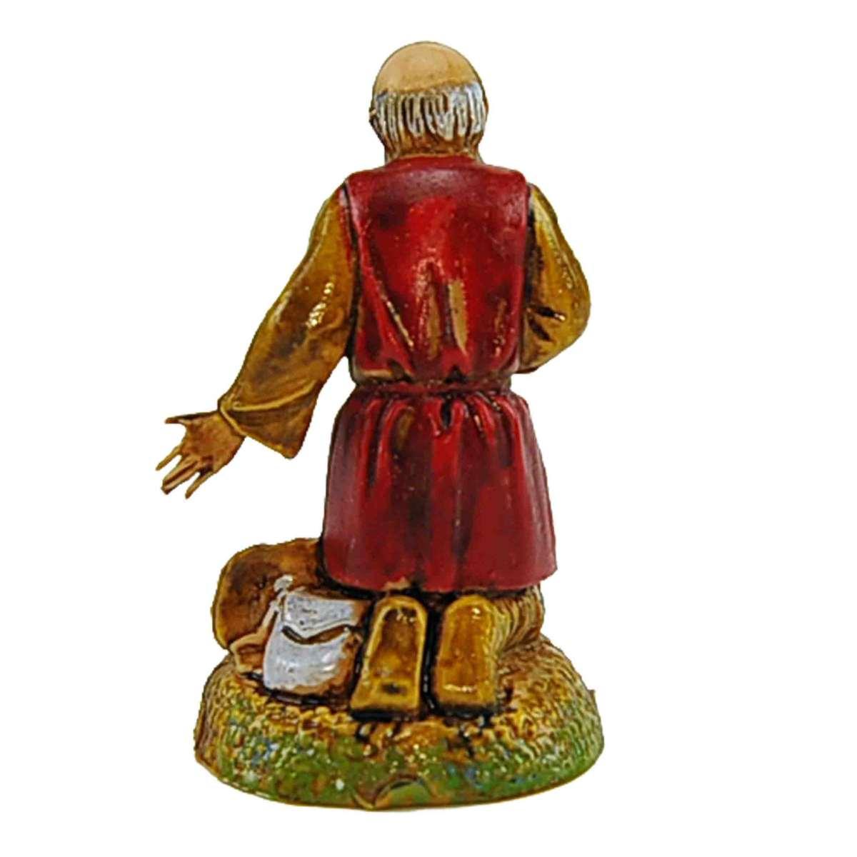 Statua presepe 6 cm inginocchiato uova