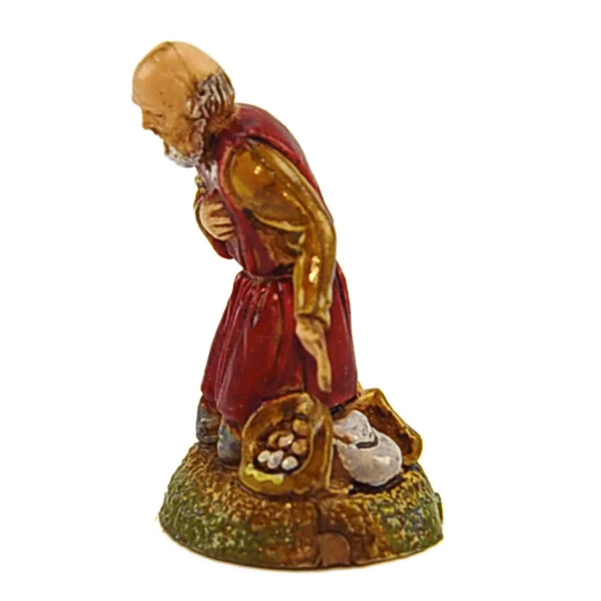 Statua presepe 6 cm inginocchiato uova