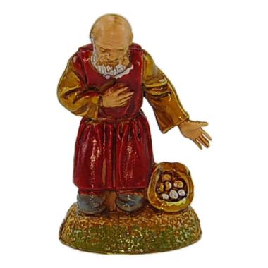 Statua presepe 6 cm inginocchiato uova