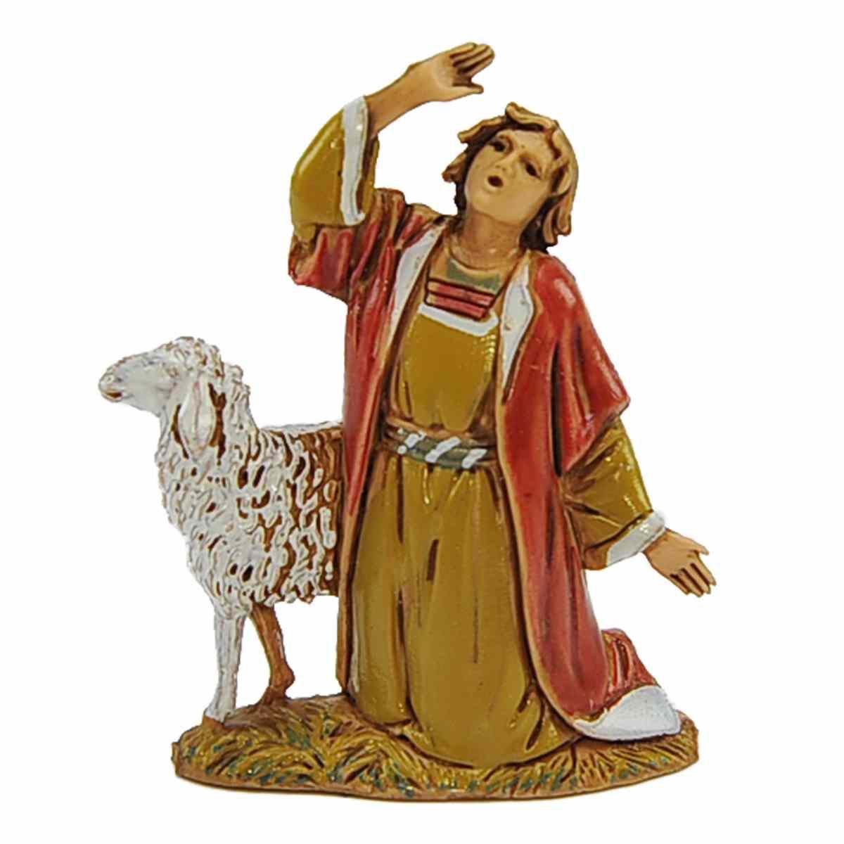 Statua presepe 6.5 cm meravigliato pecora