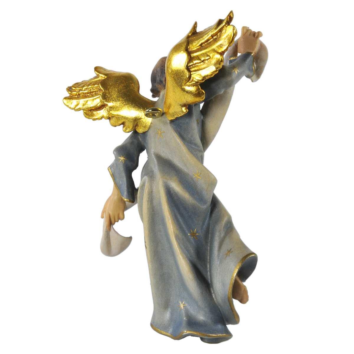 Statua presepe 15 cm scultura in legno angelo da appendere