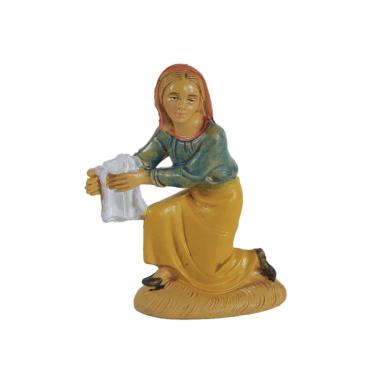 Statua presepe 10 cm pastorella panni