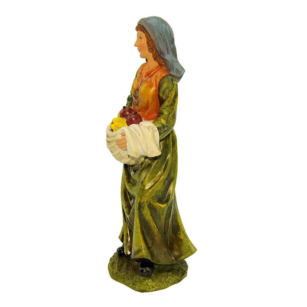 Statua presepe 20 cm donna frutta