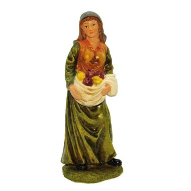 Statua presepe 20 cm donna frutta