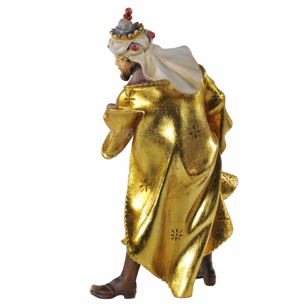 Statua presepe 15 cm scultura in legno re magio gaspare