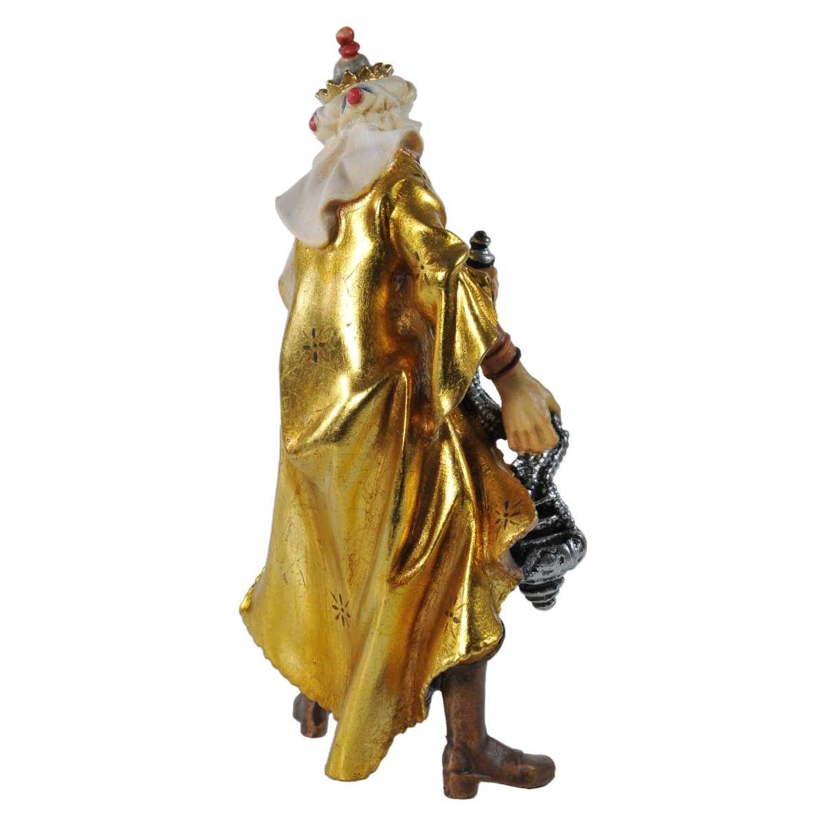 Statua presepe 15 cm scultura in legno re magio gaspare