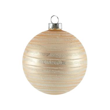 Pallina natalizia vetro collezione rosa glitter 8 cm