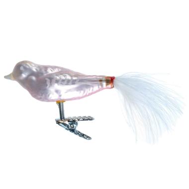 Pallina natalizia vetro collection uccello rosa 15 cm