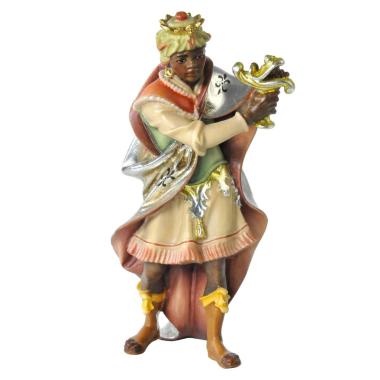 Statua presepe 15 cm scultura in legno re magio baldassarre