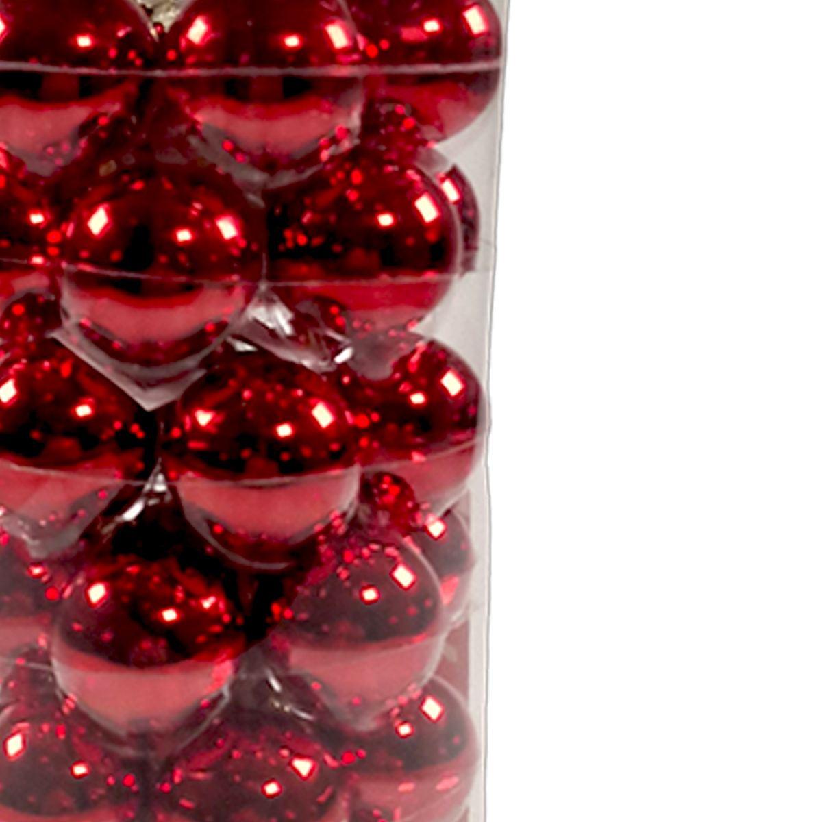 Pallina natalizia vetro rosso lucido Set 36 pz