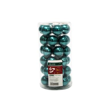 Pallina natalizia vetro blu petrolio Set 36 pz