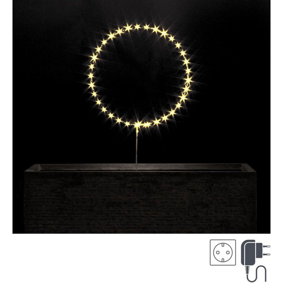 Luci di natale esterno 35 led cerchio micro bianco caldo