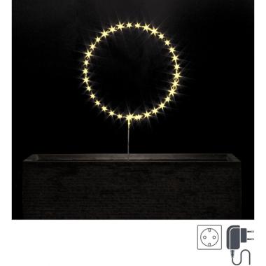 Luci di natale esterno 35 led cerchio micro bianco caldo