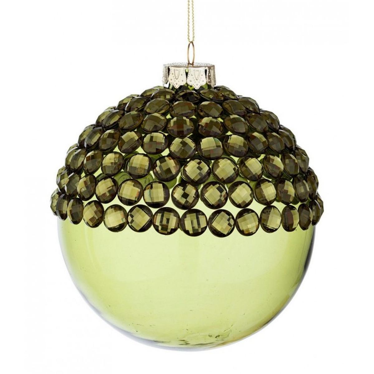 Pallina natalizia vetro jewel verde Ø 10 cm