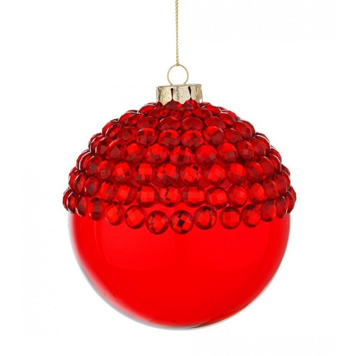 Pallina natalizia vetro jewel rosso Ø 10 cm