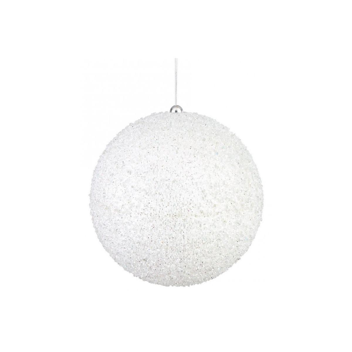 Pallina natalizia bianco glitter Ø 20 cm