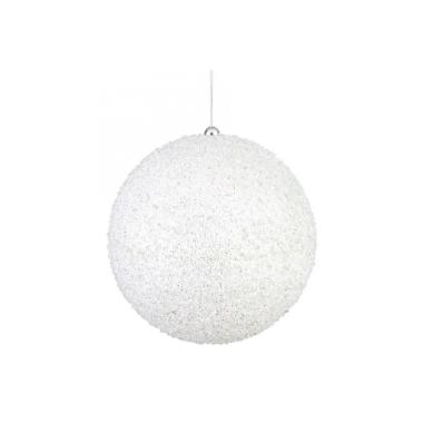 Pallina natalizia bianco glitter Ø 20 cm