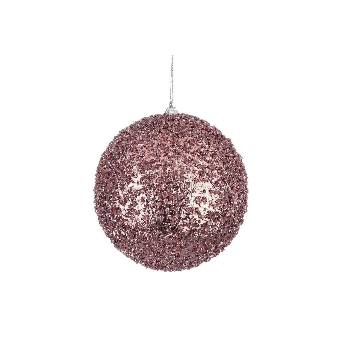 Pallina natalizia rosa glitter Ø 15 cm