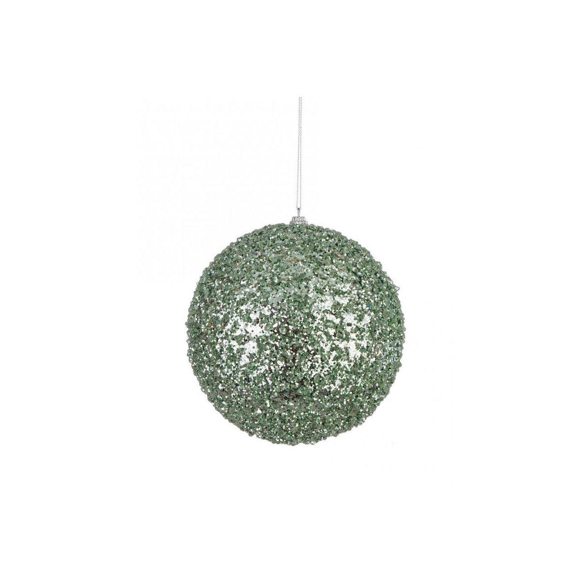 Pallina natalizia verde glitter Ø 15 cm