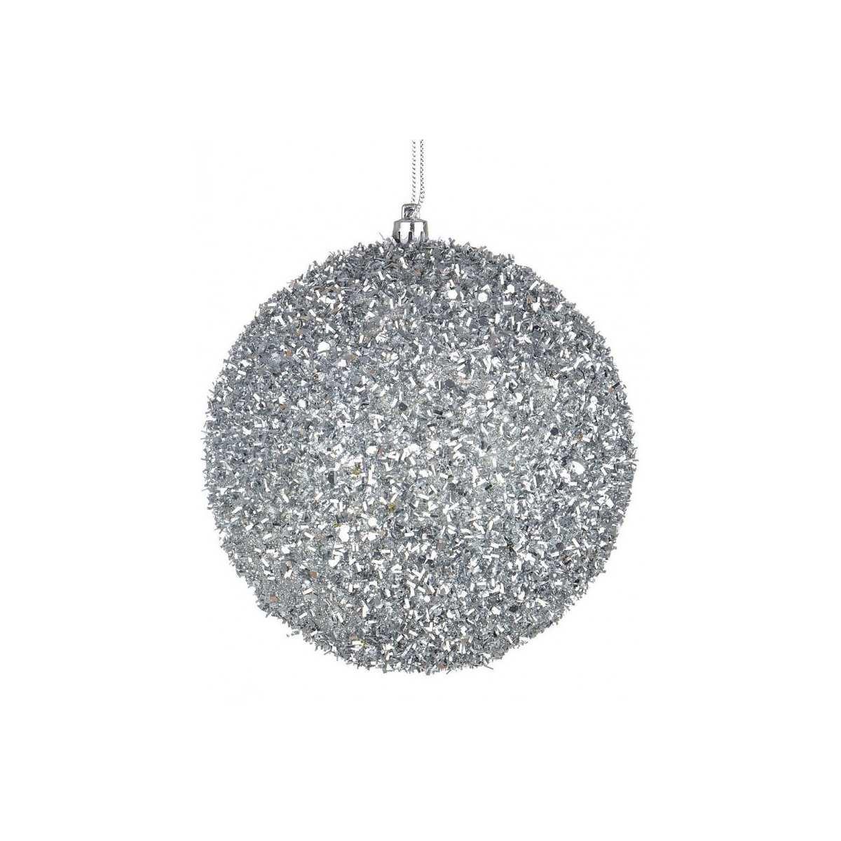 Pallina natalizia argento glitter Ø 15 cm