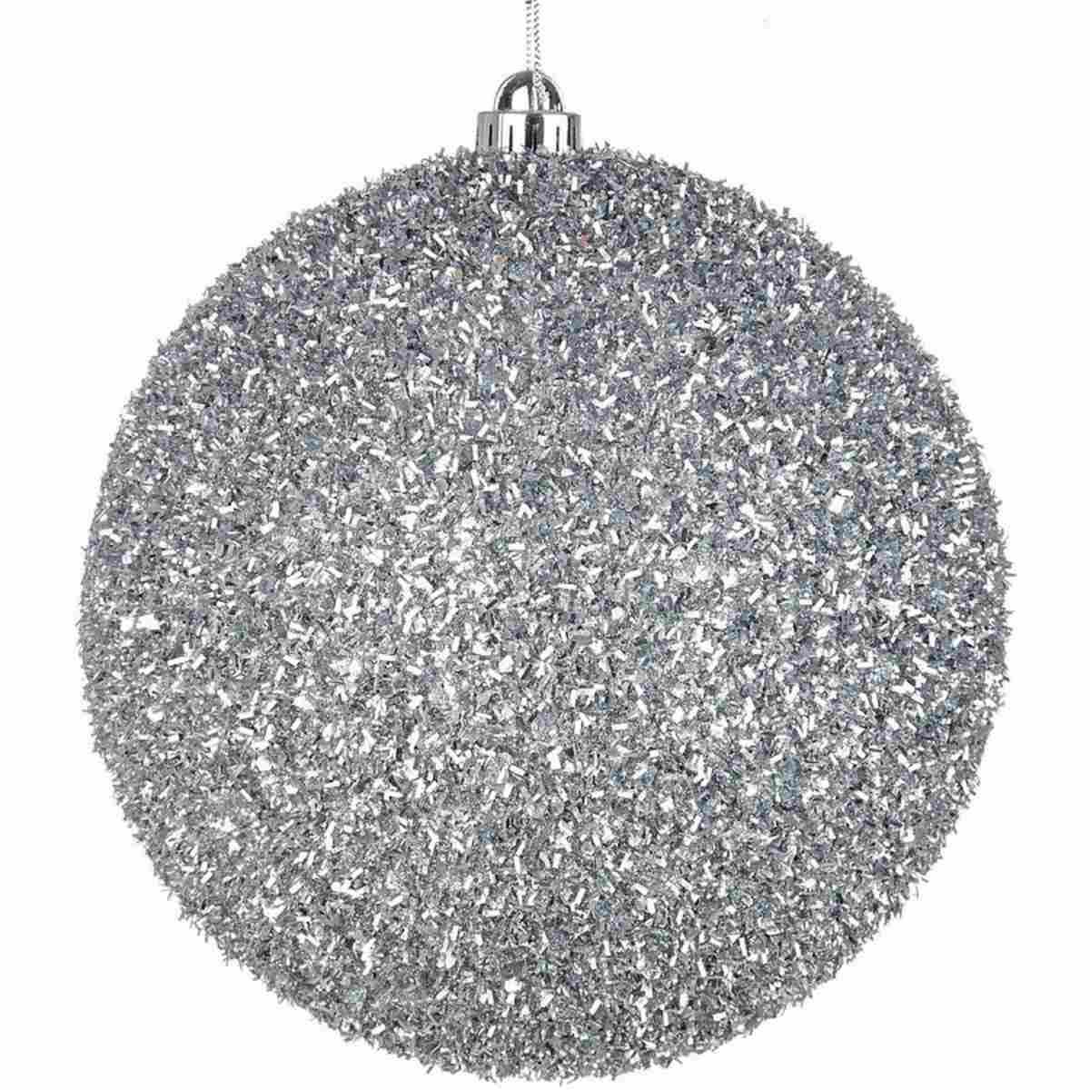 Pallina natalizia argento glitter Ø 20 cm