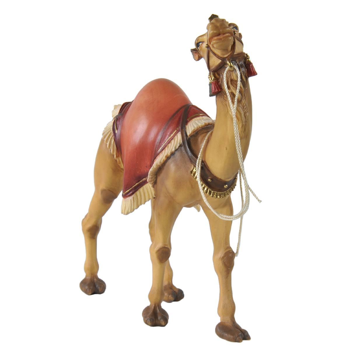 Statua presepe 15 cm scultura in legno cammello in piedi