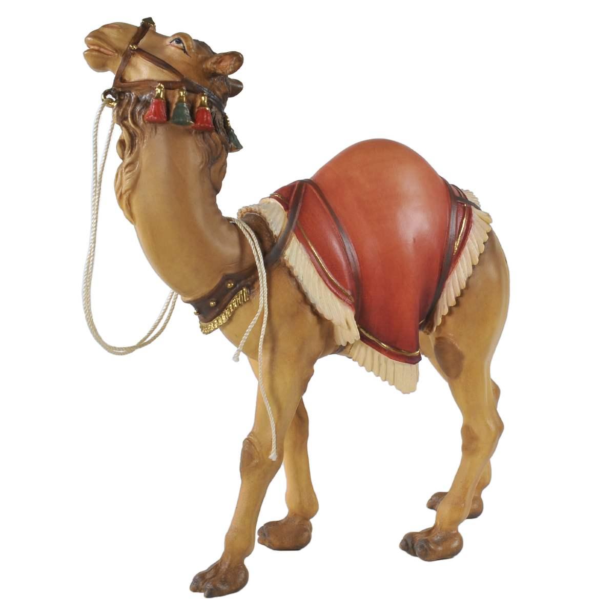 Statua presepe 15 cm scultura in legno cammello in piedi