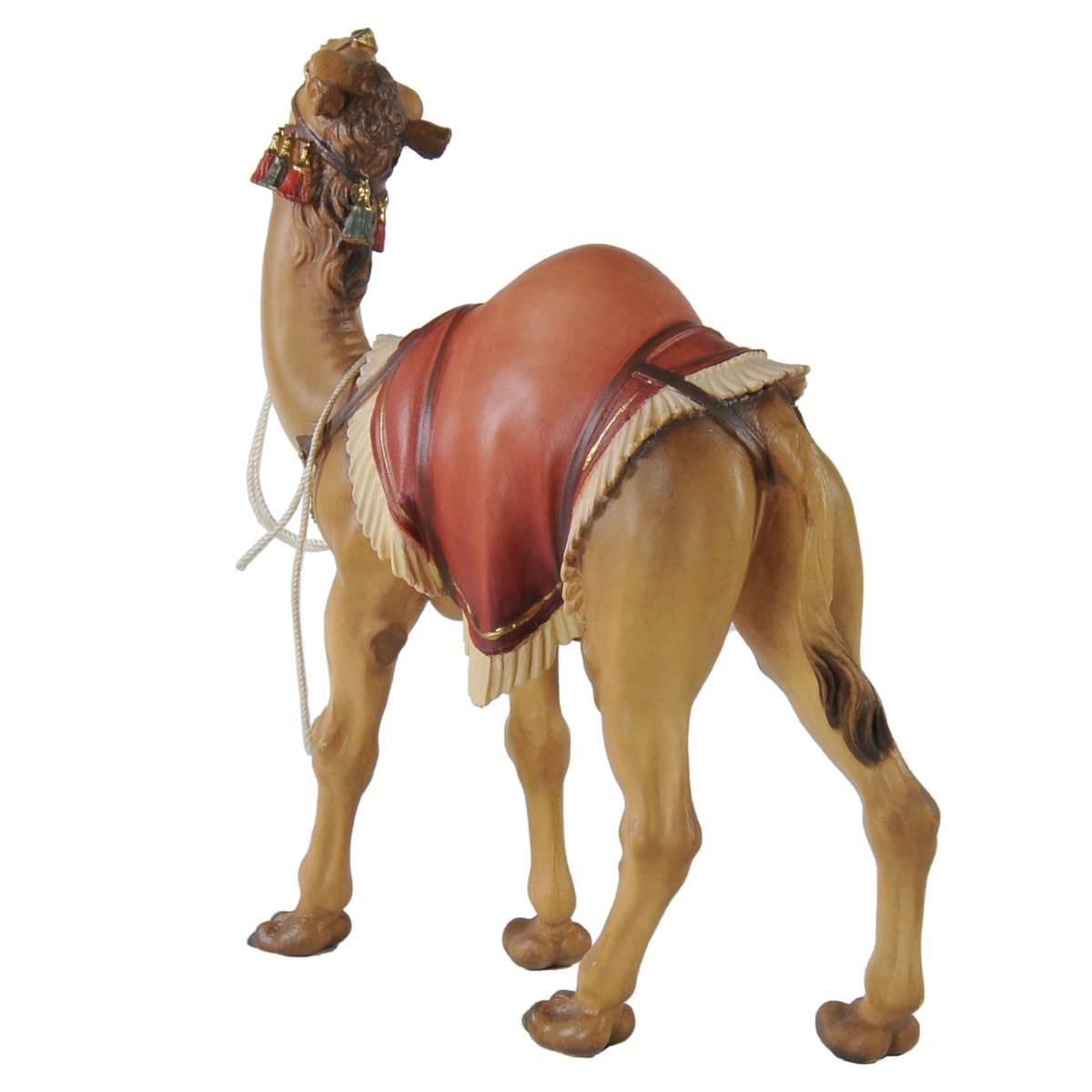 Statua presepe 15 cm scultura in legno cammello in piedi